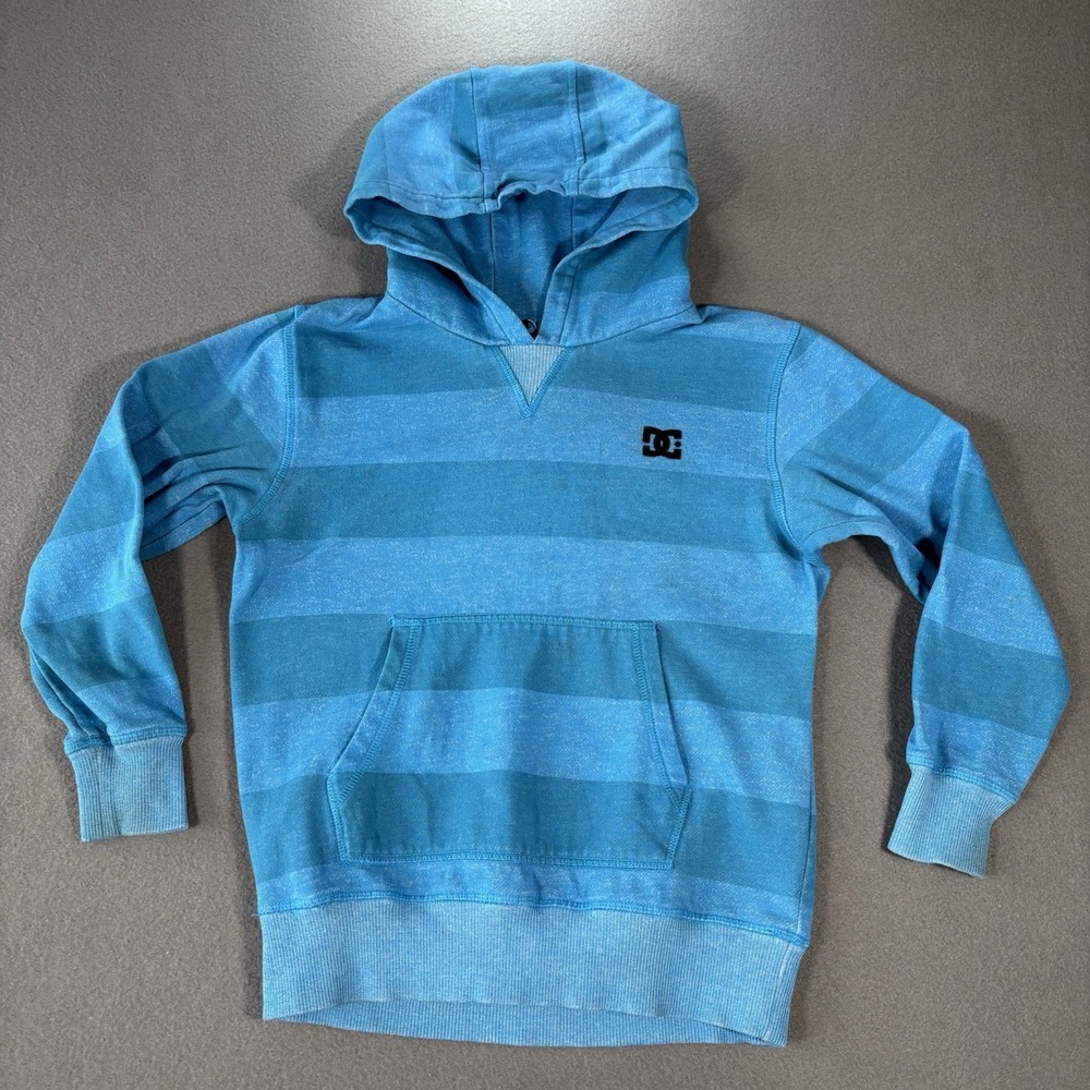 Vintage Y2K DC Shoes‎ Striped Hoodie Youth S Skate Grunge 2000s Surf Streetwear